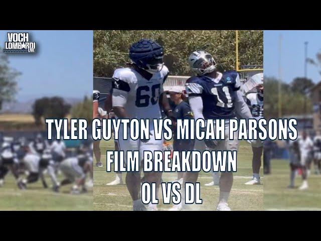  Tyler Guyton impresses at Cowboys training camp || O line vs D line film breakdown|| Voch Lombardi