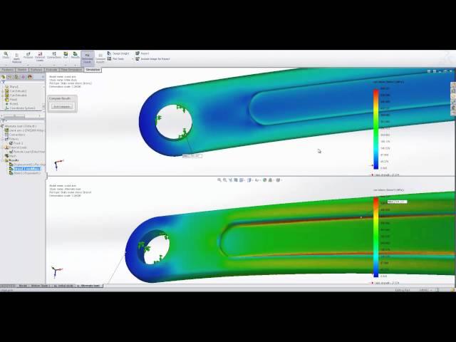 Compare results in SolidWorks Simulation