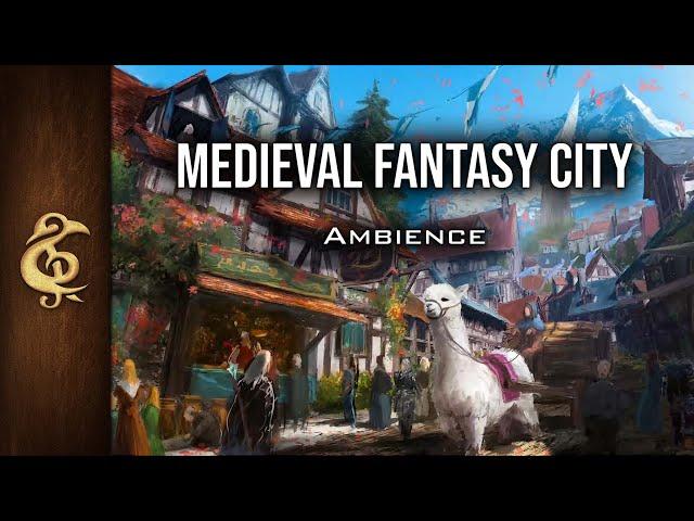 Fantasy Medieval City | Immersive Ambience | 1 Hour #DnD