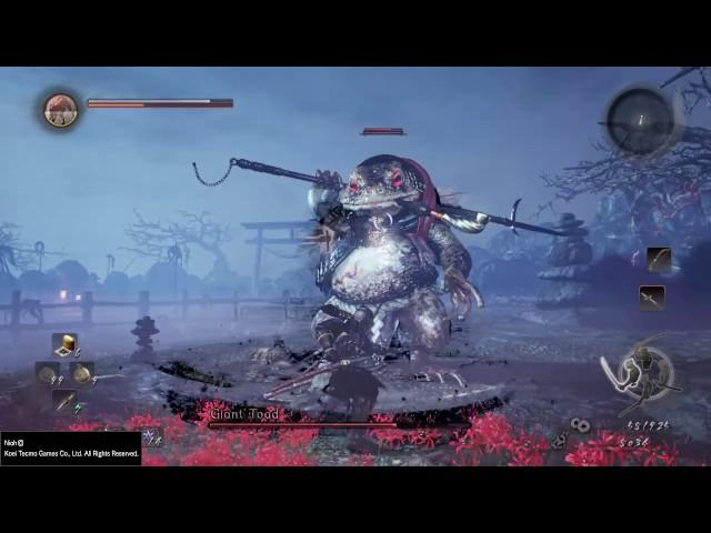 Nioh: The Giant Frog Brawl (no buffs or debuffs)