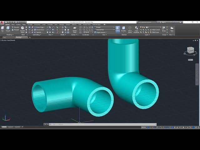 AutoCAD 3D, how to drawing 90 pipe fitting