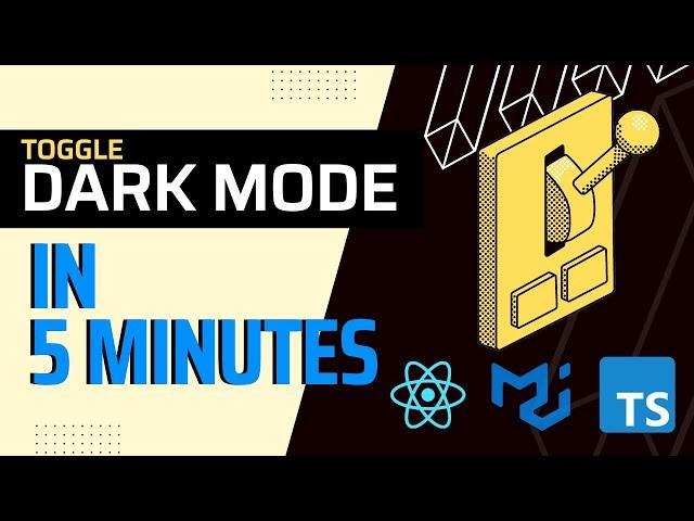 Dark mode toggle with Material UI | React tutorial