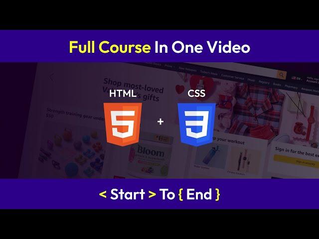 Complete HTML & CSS Course in One Tutorial | HTML and CSS Full Tutorial For Beginners