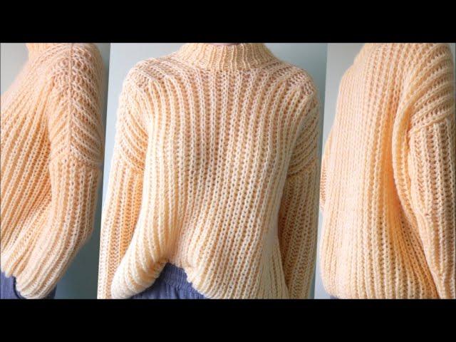 How to knit a very simple oversized sweater for beginners -overview.