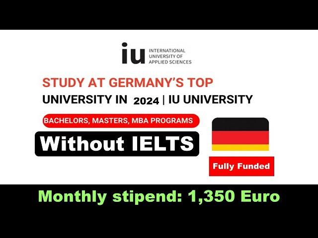 IU Applied Sciences Scholarship 2024 | No IELTS | Germany | How to Apply Online