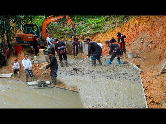 Đường Nậm Biếu (T77) Buổi đổ đường cuối cùng nối dài đến Cống đầu tiên băng băng về đích