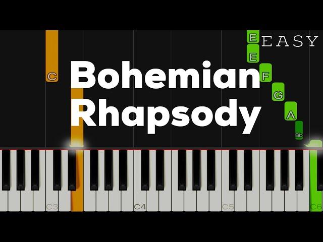 Bohemian Rhapsody - Queen | EASY Piano Tutorial