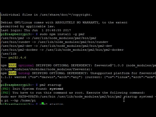 Magic Mirror: enable autostart with pm2