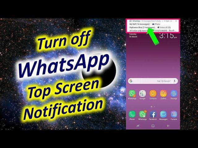 How to Turn off WhatsApp Top Screen Notification