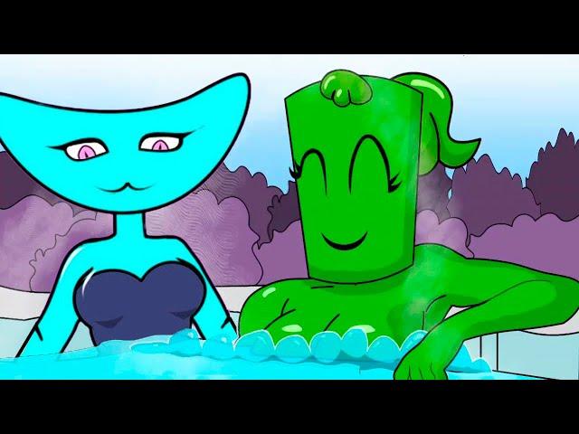 RAINBOW FRIENDS CHAPTER 2 -CYAN and GREEN SWIMMING React to funny TikTok Videos