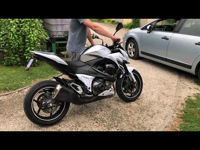 Kawasaki Z800 stock exhaust vs SC Project CRT