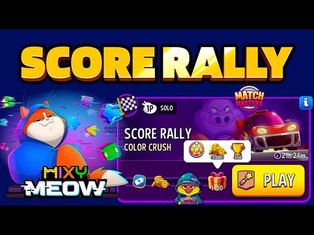 Color Crush Solo Challenge Score Rally 1450 points | Match Masters MIXY MEOW