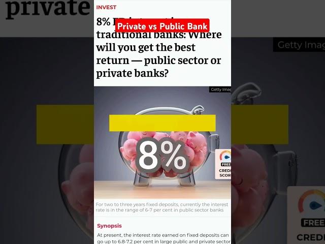 Where is best FD return Public or Private Banks?Public vs Private Banks#shorts