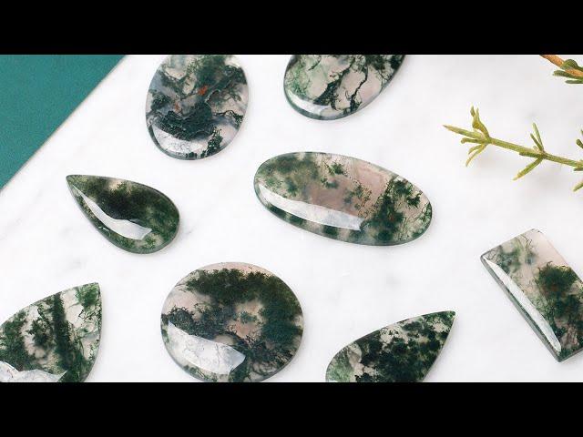 Limited Edition Moss Agate Cabochons | Kernowcraft