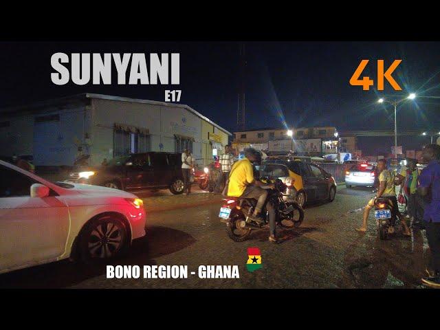 Sunyani Walk Tour E17 Night Market After Heavy Rain Bono Region Ghana 4K