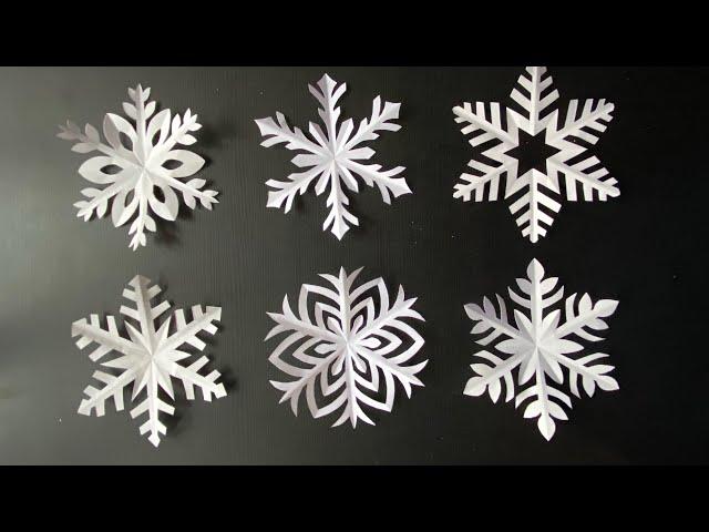 How to make a paper snowflake | 6 different snowflake designs | DIY snowflake cutting