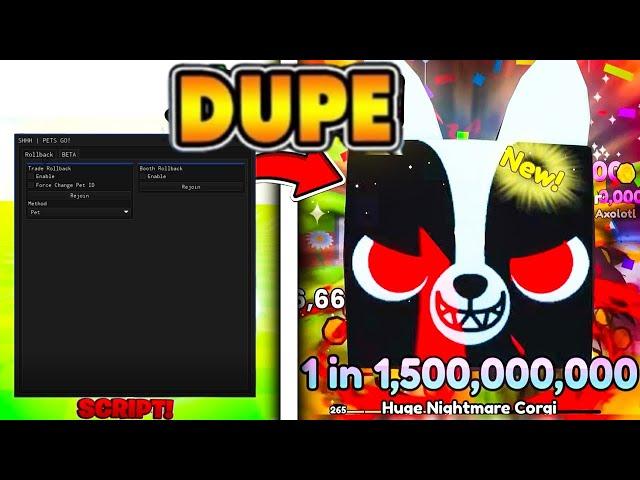 Pets Go! GUI / HACK & SCRIPT | ROLLBACK & DUPE PETS AUTOFARM INF COINS DUPE GEMS [DUPE HUGES] & MORE