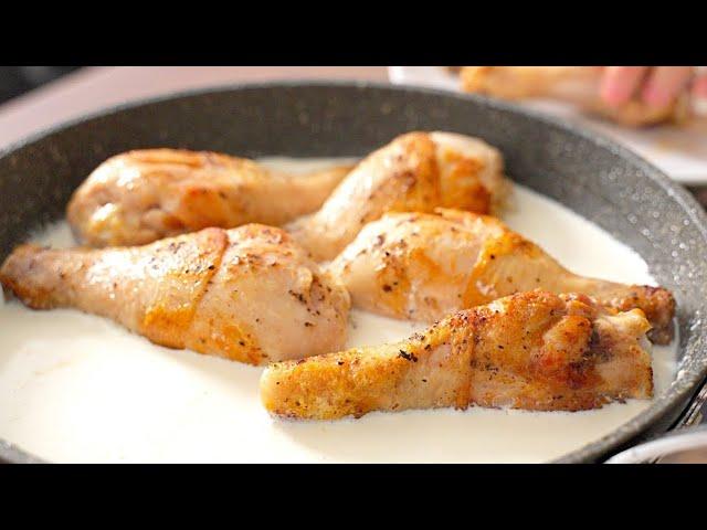 I cook chicken legs like this when I want to please everyone! Delicious chicken legs in a frying pan