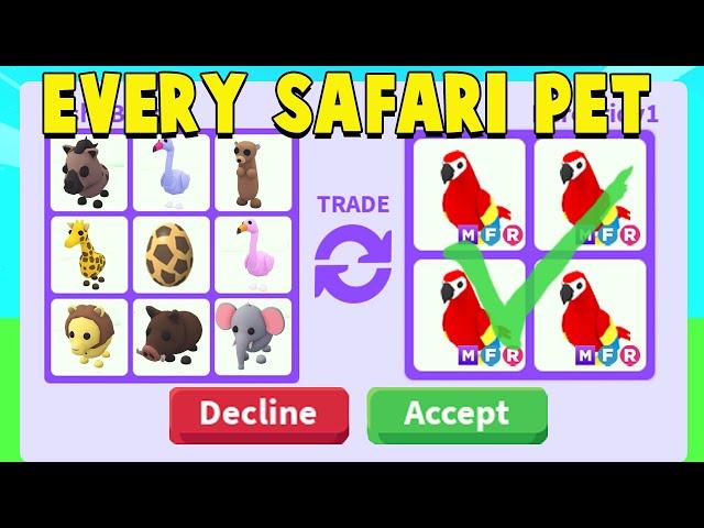 Trading EVERY Adopt Me SAFARI EGG PET in 2022!