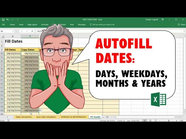 AutoFill Dates in Excel - Days, Weekdays, Months & Years