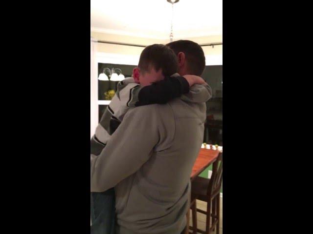 Navy Dad gives his son the most wonderful surprise!