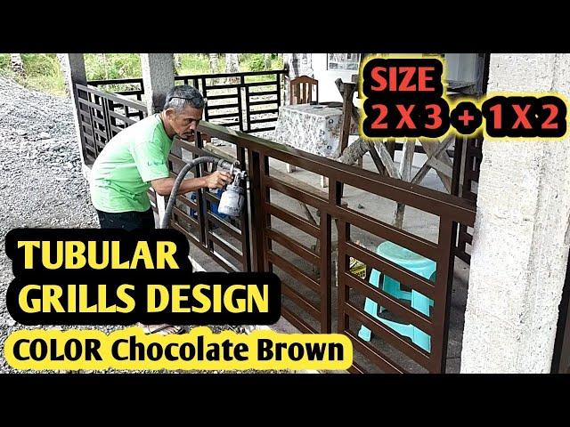 TUBULAR Terrace grills design Final coating // Paint Color Chocolate Brown