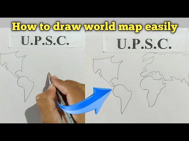 How to draw world map easily| vishwa ka map kaise banaye|विश्व का मैप कैसे बनाएं| World map for upsc