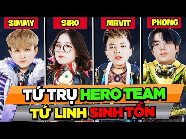 THỬ THÁCH TỨ LINH SINH TỒN FREE FIRE | TỨ TRỤ HERO TEAM LẦN ĐẦU TOP 1 BOOYAH CÙNG NHAU !!!