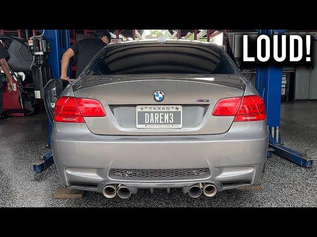 BMW E92 M3 with open headers with no exhaust