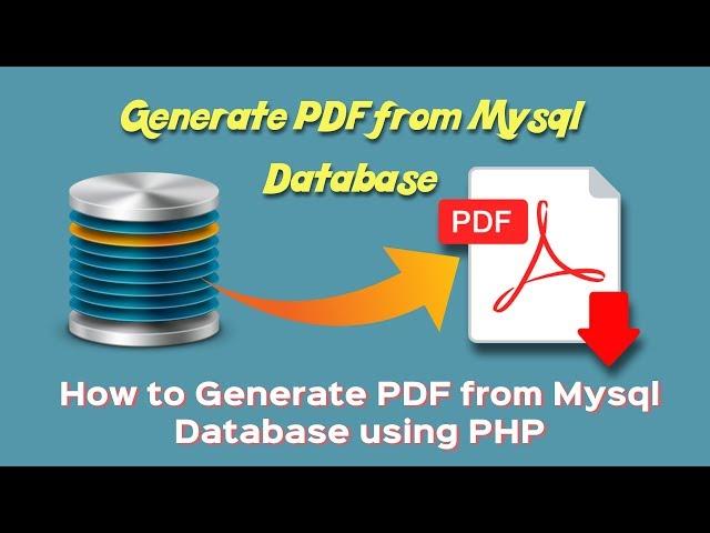 How to Generate PDF from Mysql Database using PHP | convert html to pdf |