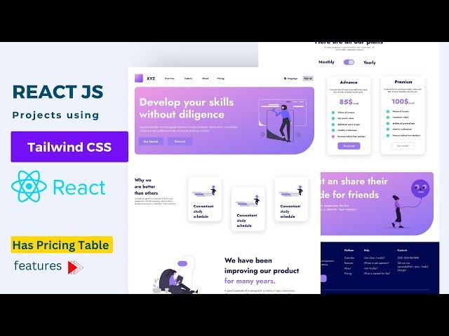 React JS Project using Tailwind CSS for Beginners | React JS Tutorial 2023
