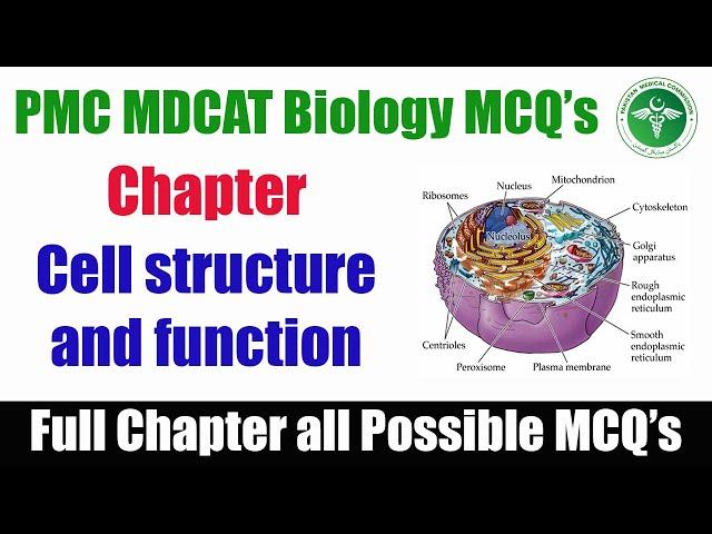 Cell structure and function Biology MCQ's for PMC MDCAT | Entry Test Preparation | Medical Admission