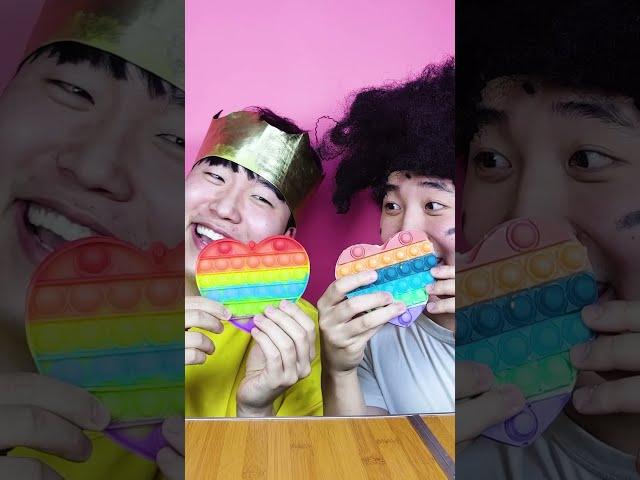 ASMR Edible Push Pop It Food Challenge | Chocolate Mukbang #SHORTS