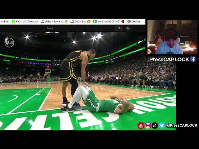 Steph Curry & Derrick White COLLIED & both are hurt  - PressCAPLOCK reacts