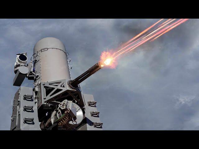 US Extremely Powerful CIWS Phalanx Live Fire Test in Middle of the Ocean