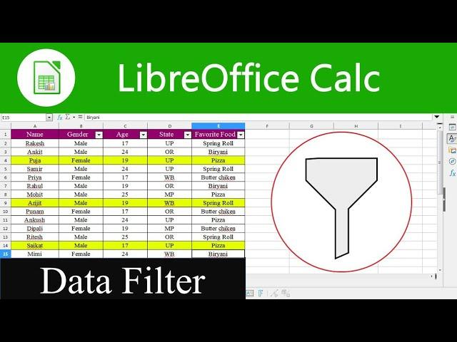 Filter in Libreoffice calc || How to filtering data in Libreoffice calc