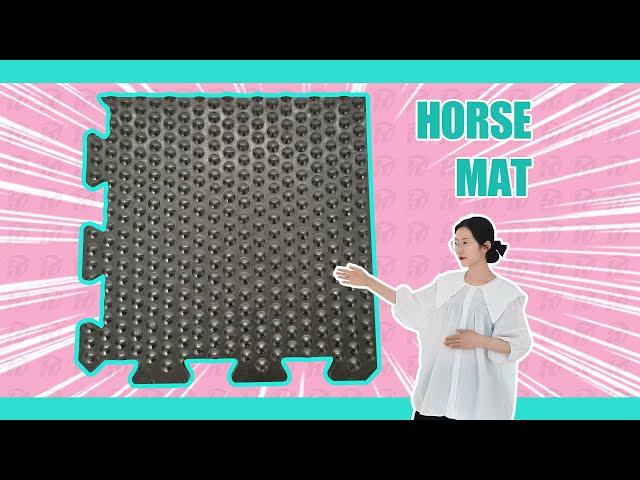 Rubber cow mat and rubber tiles for horse stable barn floors