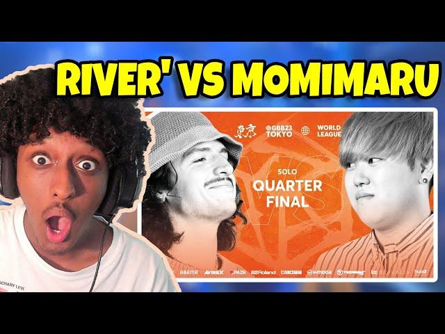 RIVER' vs momimaru | GRAND BEATBOX BATTLE 2023 | Solo Quarter Final | YOLOW Beatbox Reaction