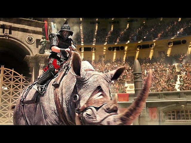 The Rhinoceros Fight | Gladiator 2 | CLIP