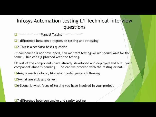 -Infosys Automation testing L1 Technical interview questions  #interviewquestions #infosys(Dec 2022)