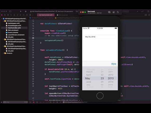 DatePicker as InputView to TextField in Swift iOS 14