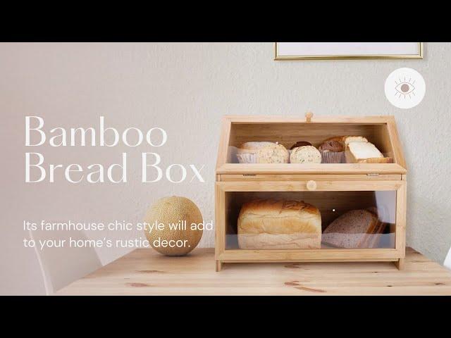 Bamboo Double Layer Bread Box Storage | Homekoko