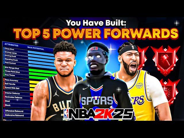 TOP 5 BEST POWER FORWARD BUILDS in NBA 2K25 MOST OVERPOWERED BEST BUILDS ON NBA 2K25