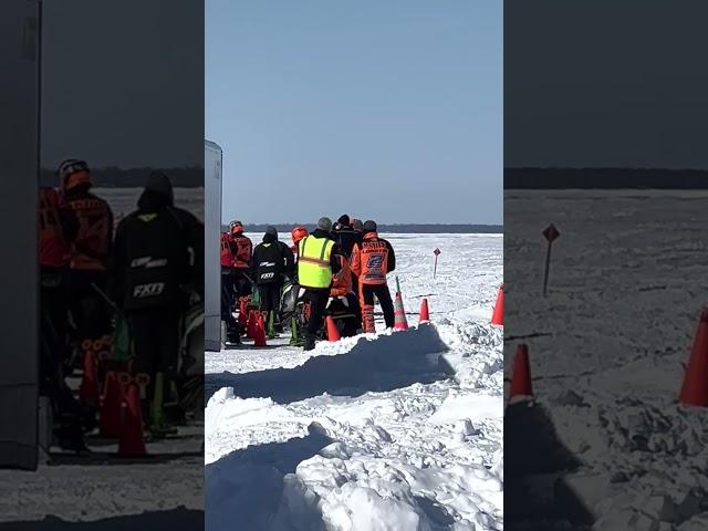 Dad and Trav Focus before the race. Longtin Motorsports 2023 Leech Lake 200 sled race.