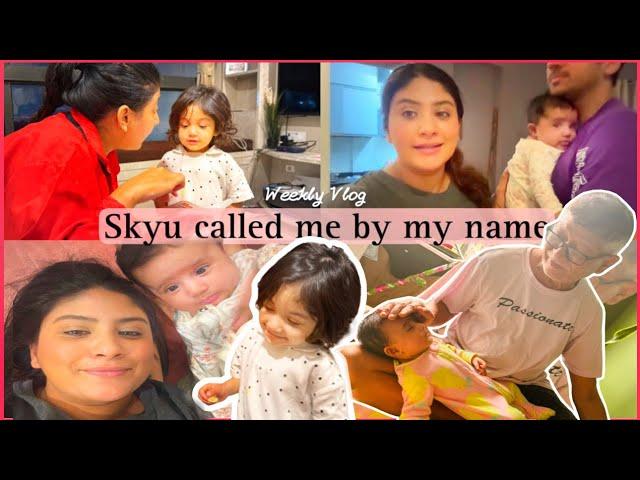 Skyu called me by my name for the first time| life with kids