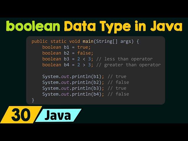 The boolean Data Type in Java