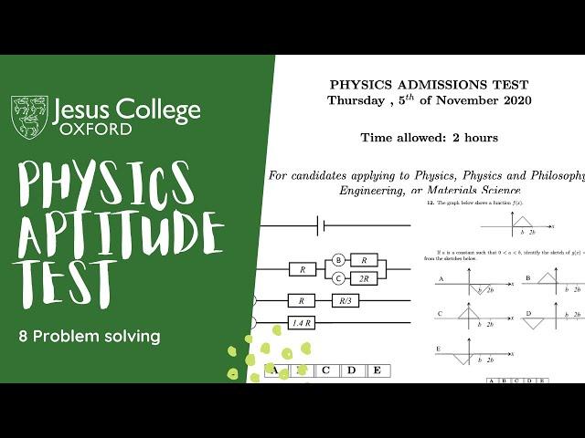 OXFORD #PAT (Physics Aptitude Test) LESSON 8 -- Problem Solving