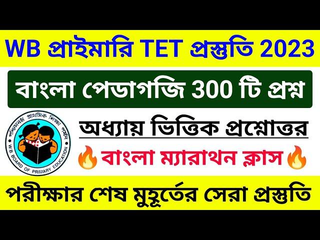 বাংলা পেডাগজি 300 প্রশ্নোত্তর | Bengali Pedagogy for Primary TET 2023 | Bengali Pedagogy class 2023