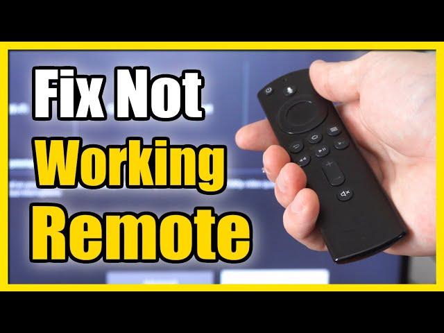 How to Fix Remote Not Working on Amazon Fire Stick 4k Max (Fast Method)