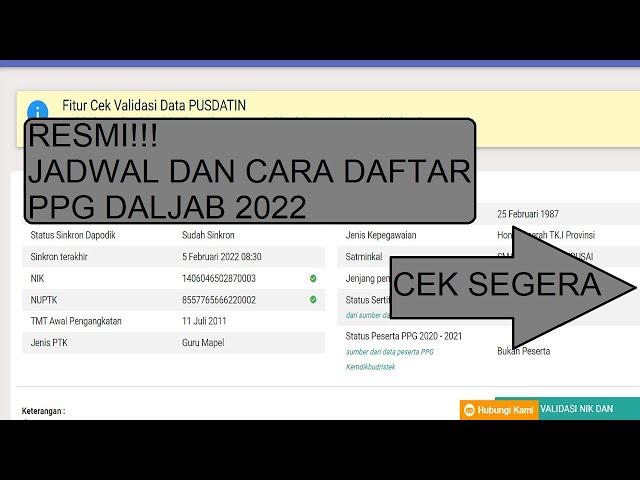 JADWAL DAN CARA DAFTAR PPG DALAM JABATAN TAHUN 2022, SERTIFIKASI 2022